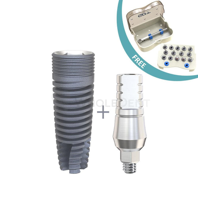 50 Gdt Cfi Cylindrical Implant & Straight Abutment Sets = Get 1 Mini Surgical Kit Special Offer