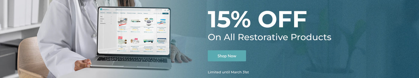  at wholedent we offer 15% off on all restorative dentistry products  