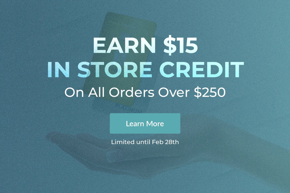  Earn $15 in store credit to use in wholedent, on all oredrs over $250 