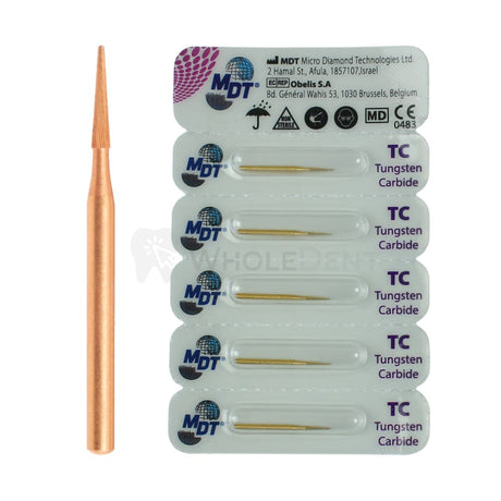 Mdt Fine Trimming & Finishing 30 Blades Fg Carbide Burs 5 / Ø0.10Mmx5.6Mm (Pointed Taper)