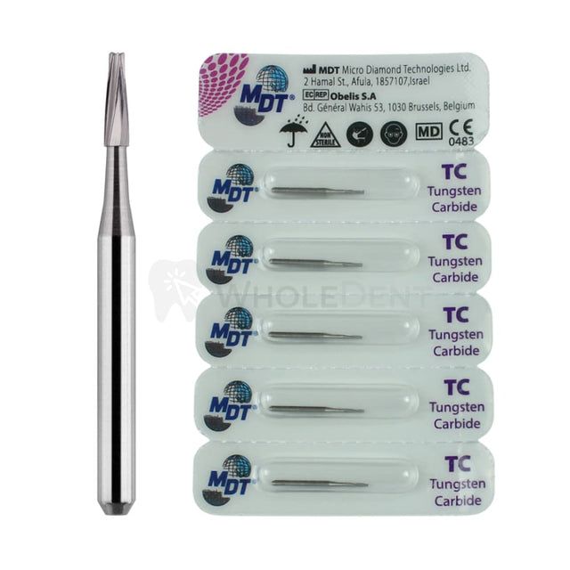 Mdt Tapered Fissure Plain Cut Fg Carbide Burs