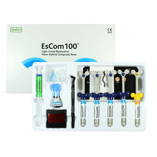 Spident Escom100® Restorative Nanohybrid Composite Resin System Kit Flowable